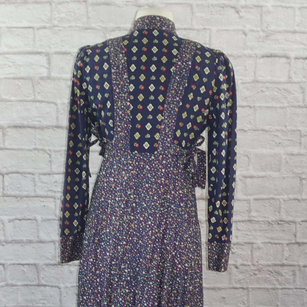 Vintage 70s Mindy Malone ILGWU Floral Boho Prairie Dress - Picture 6 of 10